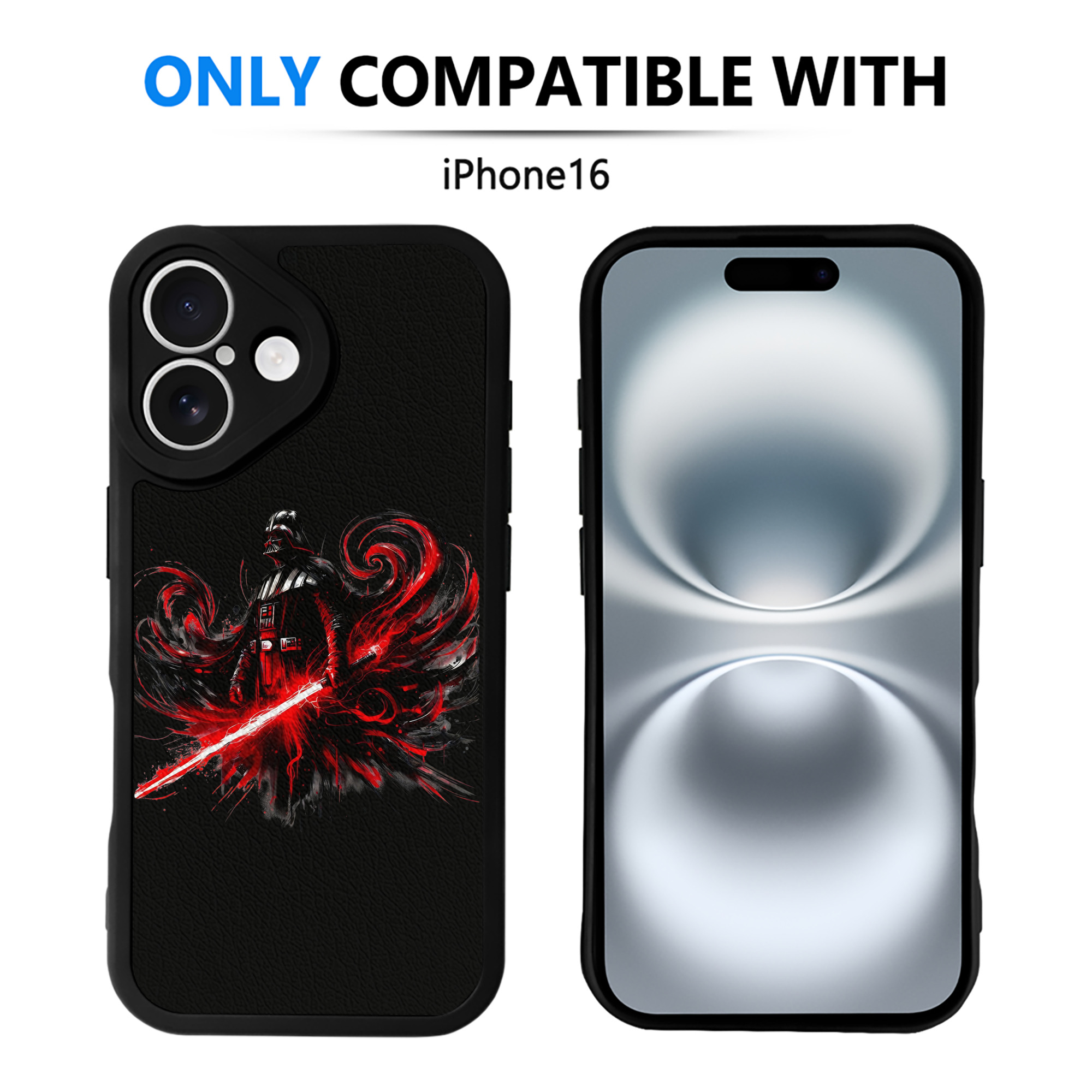 （画像用） スター・ウォーズ Star Wars 【iPhone 16シリーズ対応】シリコンスマホケース（レザー調） 材質：シリコン